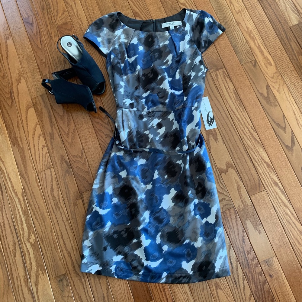 Nine West Abstract Print Sheath Cut Dress